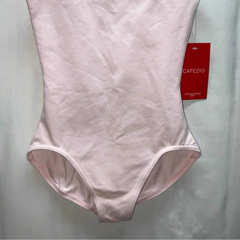 NWT Capezio the‎ Dancemaker Youth Camisole Leotard Adjustable Straps Pink Medium